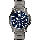 Fossil Men's Grant Quartz Stainless Steel and Leather Chronograph Watch