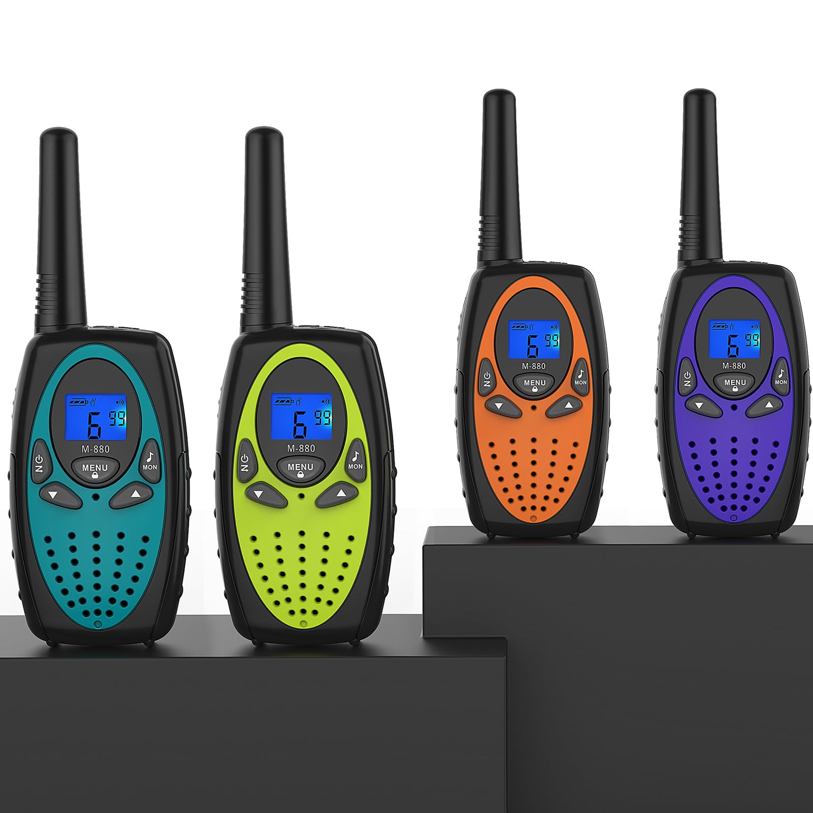 Photo 1 of Topsung Walkie Talkies Long Range, M880 Two Way Radio for Adults with LCD Screen/Resistance Wakie-Talkies with Noise Cancelling for Men Women Outdoor (Blue YellowGreen Red Orange)