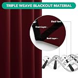Deconovo Noise Reduction Curtains Eyelet Blackout Red 2 Panels 42x84 Inch view 6