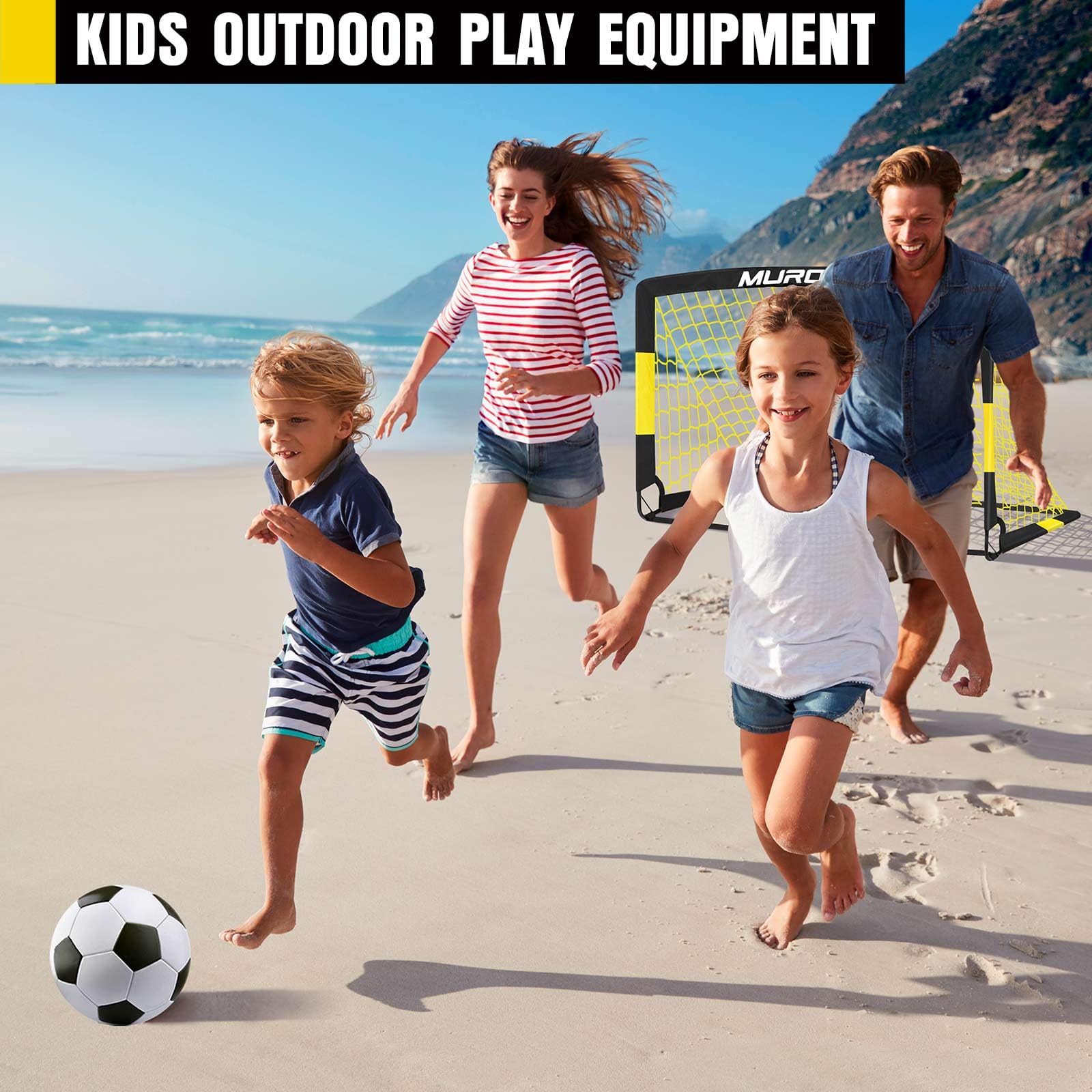 Soccer Goal, Kids Soccer Goals for Backyard Set, 2 Pack of Portable Pop Up Soccer Net with Soccer Ball, Cones, Complete Training Equipment for Youth, Toddler Outdoor Sports Games