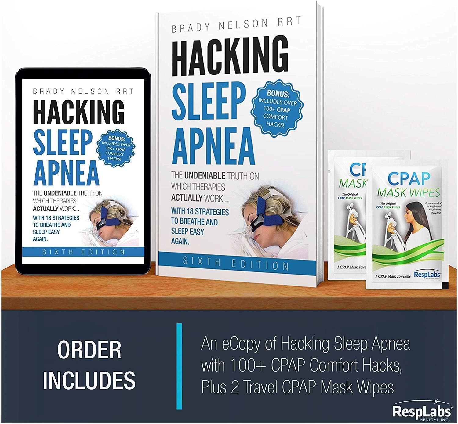RespLabs CPAP Mask Wipes, 110 Pack Bottle - Unscented and Lint-free