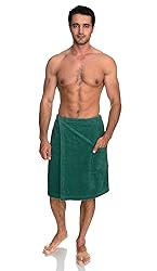 TowelSelections Mens Shower Wrap Adjustable Cotton