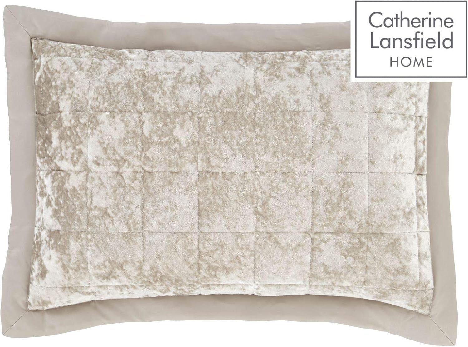 Catherine Lansfield Crushed Velvet Pillowsham Pair Natural Amazon.co