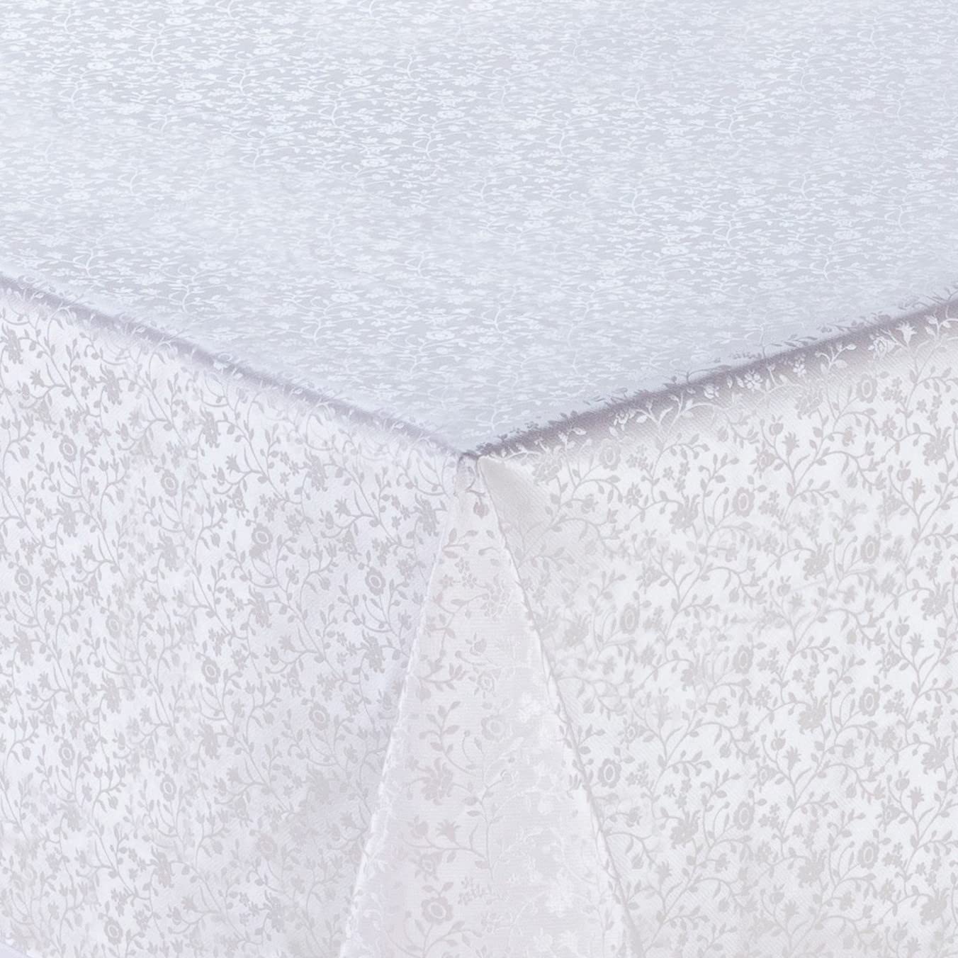 Home Direct Embossed Rectangular Oilcloth PVC Wipe Clean Tablecloth 140cm x 200cm 55x78 White