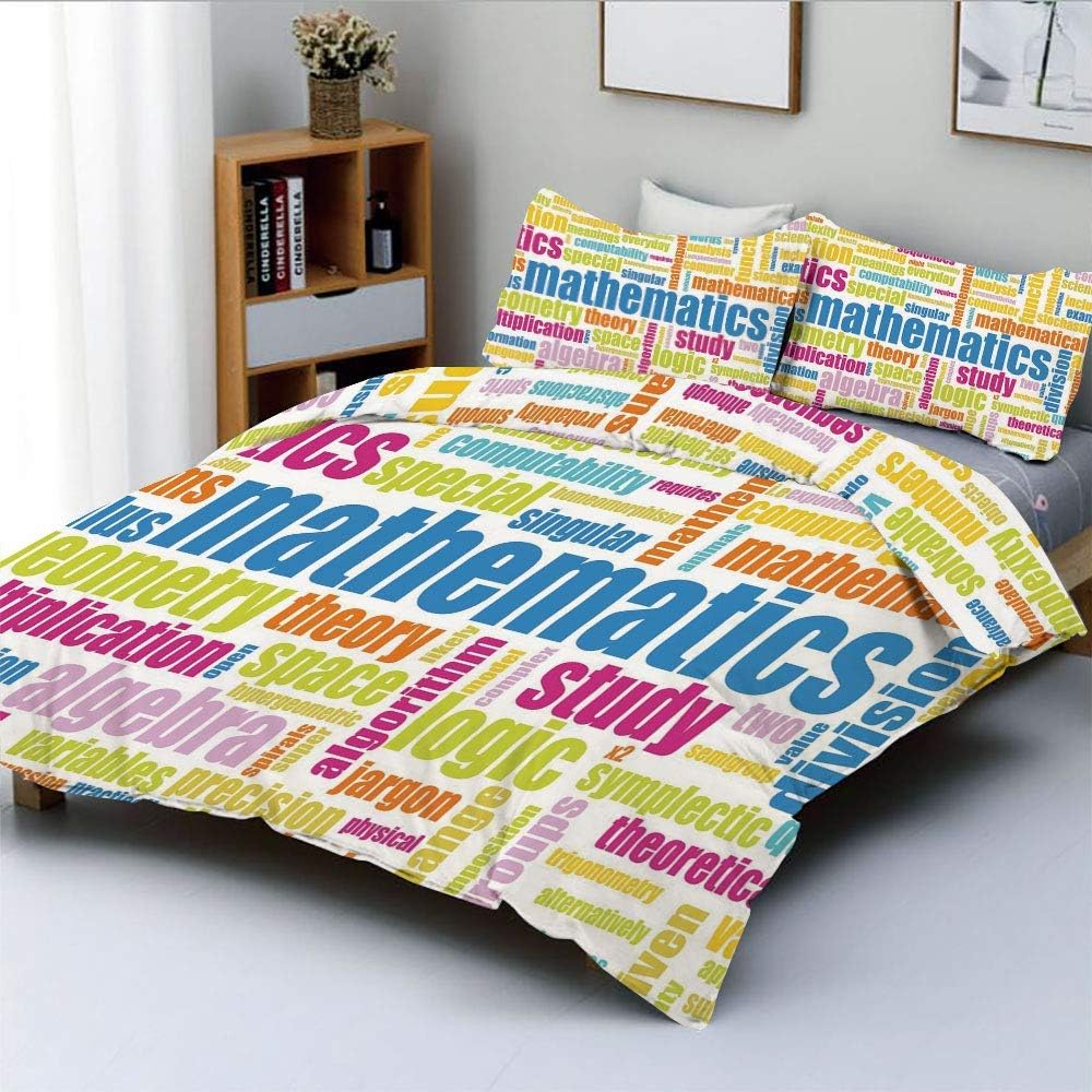 Duvet Cover Set,Math Related Different Words Conceptual Terminology