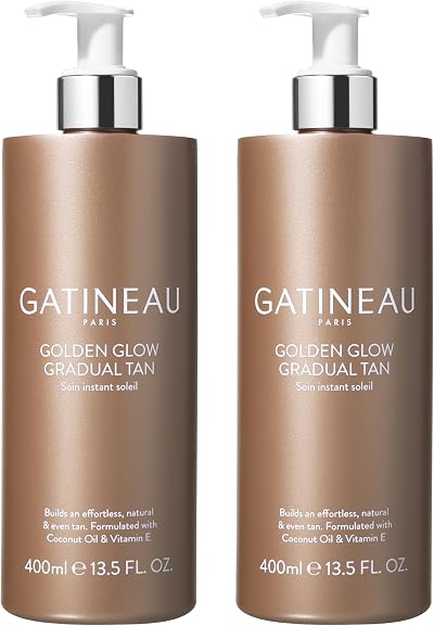 Gatineau Golden Glow Gradual Self Tan Lotion 400ml x2 Body Moisturiser