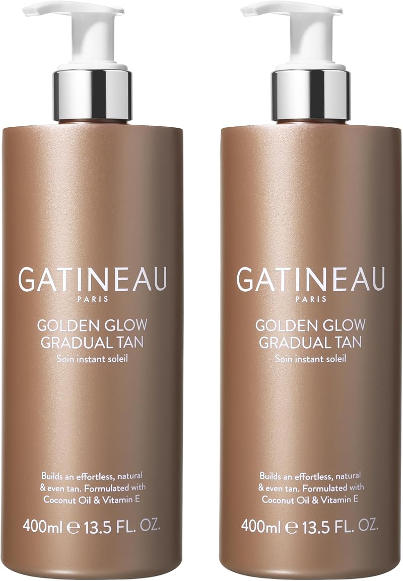 Gatineau Golden Glow Gradual Self Tan Lotion 400ml x2 Body Moisturiser