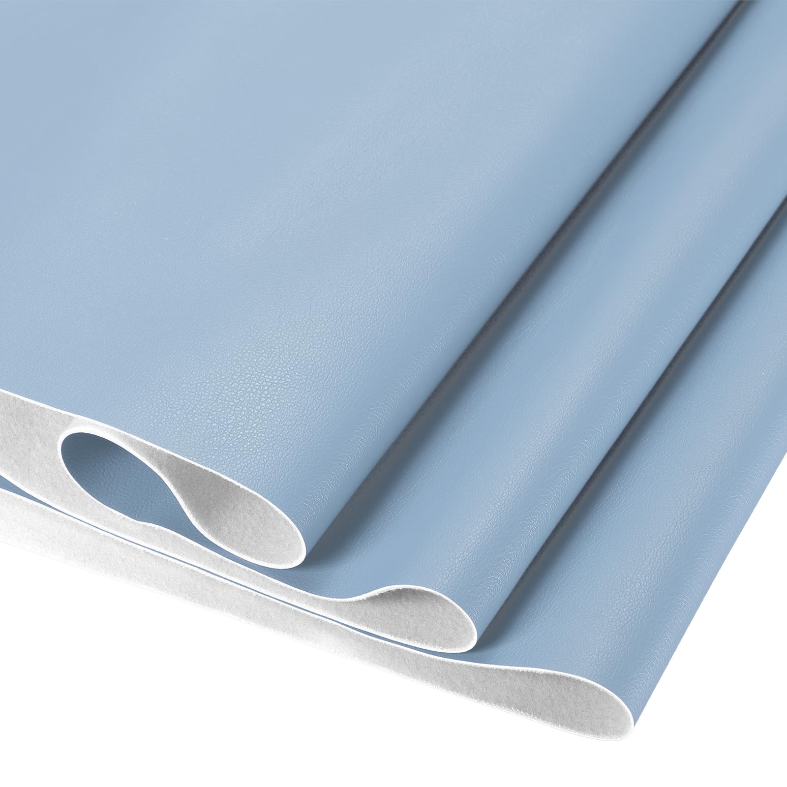DMiotech 1 Pack 14 Inch x 53 Inch Faux Leather Strip Furniture Cover Napa Skin Sky Blue PU Leather Roll for Handmade DIY Craft Projects