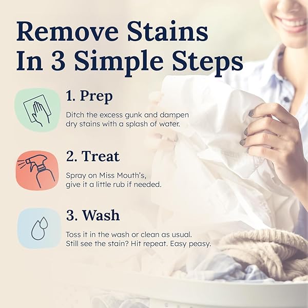 MISS MOUTH’S MESSY EATER STAIN TREATER SPRAY – STAIN REMOVER – NEWBORN & BABY ESSENTIALS – 2-PACK OF 16OZ STAIN REMOVER