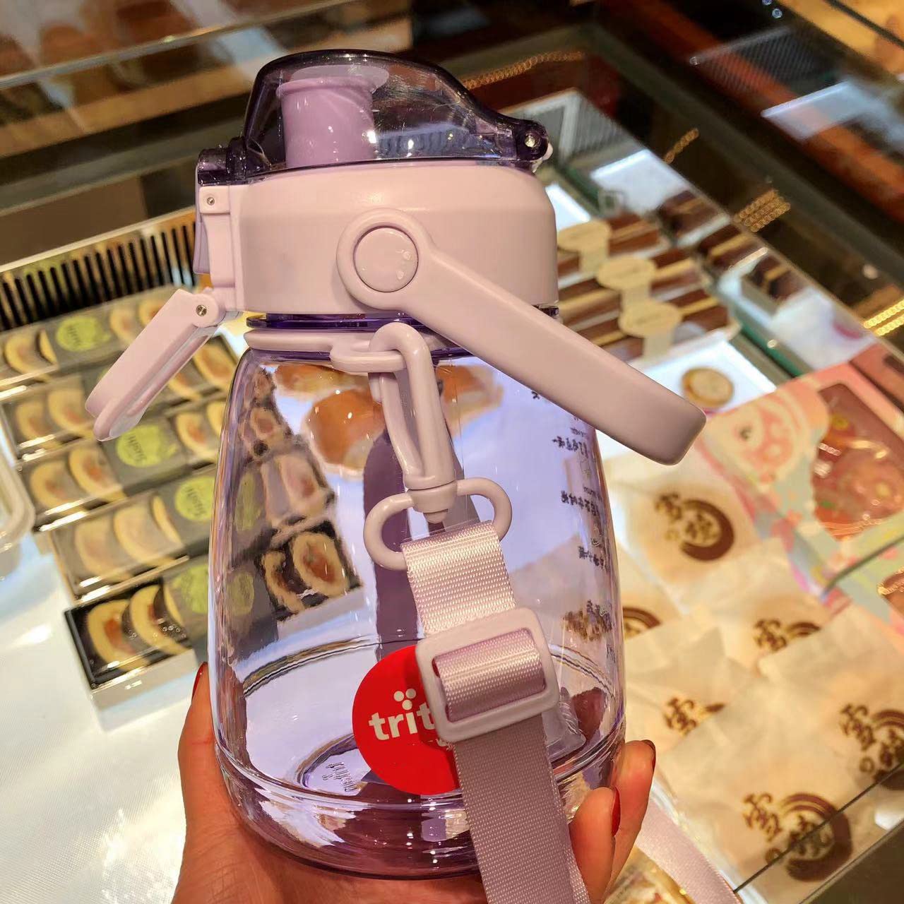 croselyu 1.1L Tritan Water Bottle Outdoor Fitness Cup One Key Open Color Water Bottle Fitness Water Bottle, BPA Free Sports Water Cup (transparentPink)