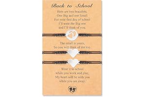 Choistily First Day to School Bracelet Mommy and Me Back to School Outfits First Day of School Gifts Matching Heart Bracelets for 2 Back to School Stuff Gifts