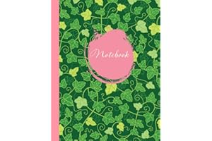 Notebook: Pretty Ivy Leaf Notebook/Journal with Pink and Green Design Theme|8.5x11|110 College-Ruled Pages|AKA Sorority Gift for Women, Gardeners or Pink and Green Lovers