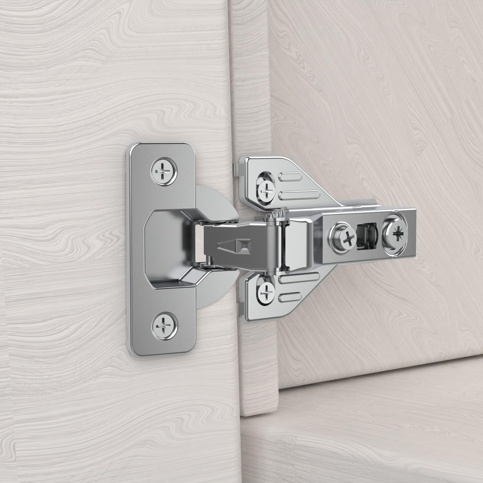 Photo 1 of Chibery 50 Pack Half Overlay 3D Soft Close Concealed Hinge for Face Frame Door ? Frameless Door, Clip-on Plate, Self Closing Hidden Satin Nickel, 105° Open Angle Concealed Stainless Steel Hinges
