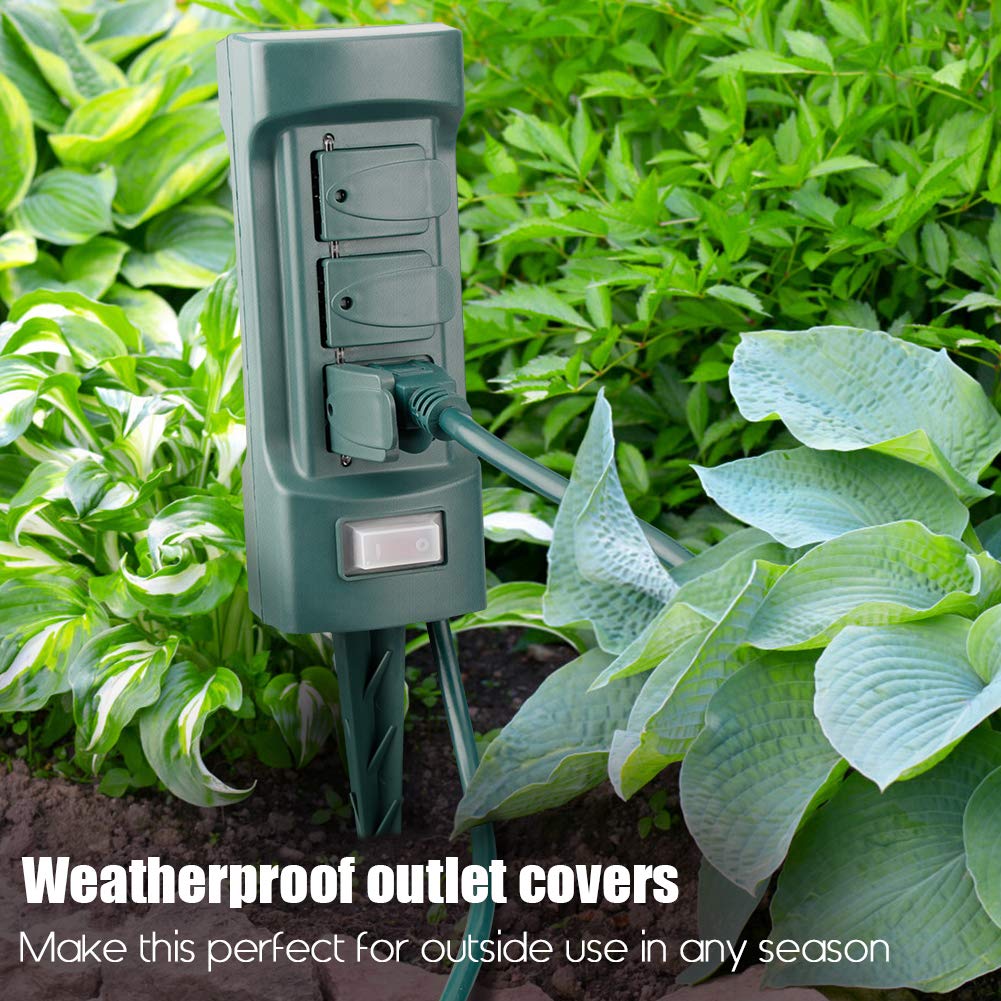 Plusmart 6 Outlet Outdoor Yard Power Stake Garden, 6ft Weatherproof Extension 604007630811 eBay