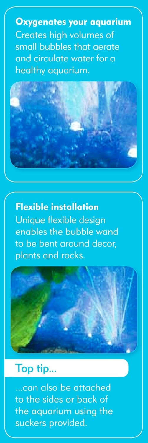 Interpet LED Flexible Bubble Wand Light with Air Wall, for Aquarium Fish Tank Tropical, Coldwater, Submersible, Multi Colour, 34cm - Image 5