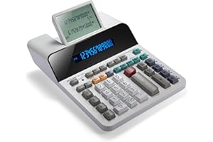Sharp Paperless Printing Desk Calculator w/Check and Correct, Large 12-Digit LCD Primary Display, Printing Calculator/Adding Machine with Scrolling LCD Display Replacing Paper (EL-1901)