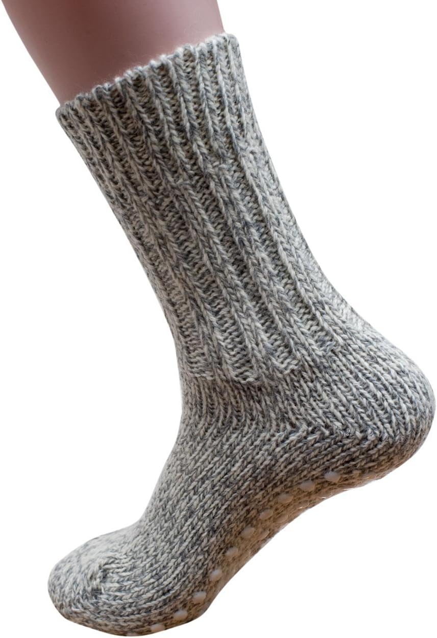 Norwegian Non-Slip Socks, 100% Virgin Wool