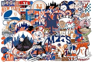 AHA PURE FOODS 50 PCS New York American Vinyl Mets Stickers Pack Baseball Stickers for Water Bottle, Laptop, Bicycle, Computer, Motorcycle, Travel Case, Car Decal Decoration Sticker