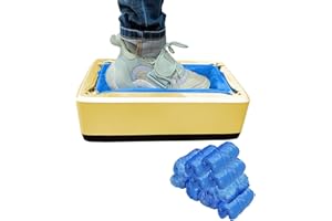 SCGFPOE Automatic Gold Shoe Cover Dispenser | Machine with 100 PCS Disposable Shoe Covers