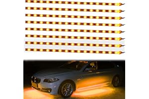 XTAUTO XT AUTO 8pcs 12V Super Bright 30cm 15 LED Flexible Waterproof LED Strip Light for Car Interior & Exterior Decoration DRL Day Running Light Or Boat Bus Garden