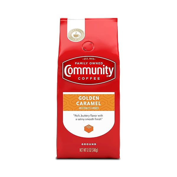 COMMUNITY COFFEE GOLDEN CARAMEL FLAVORED 12 OUNCES, MEDIUM...