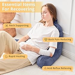 Sasttie Reading Pillow for Bed, Velvet Back Support