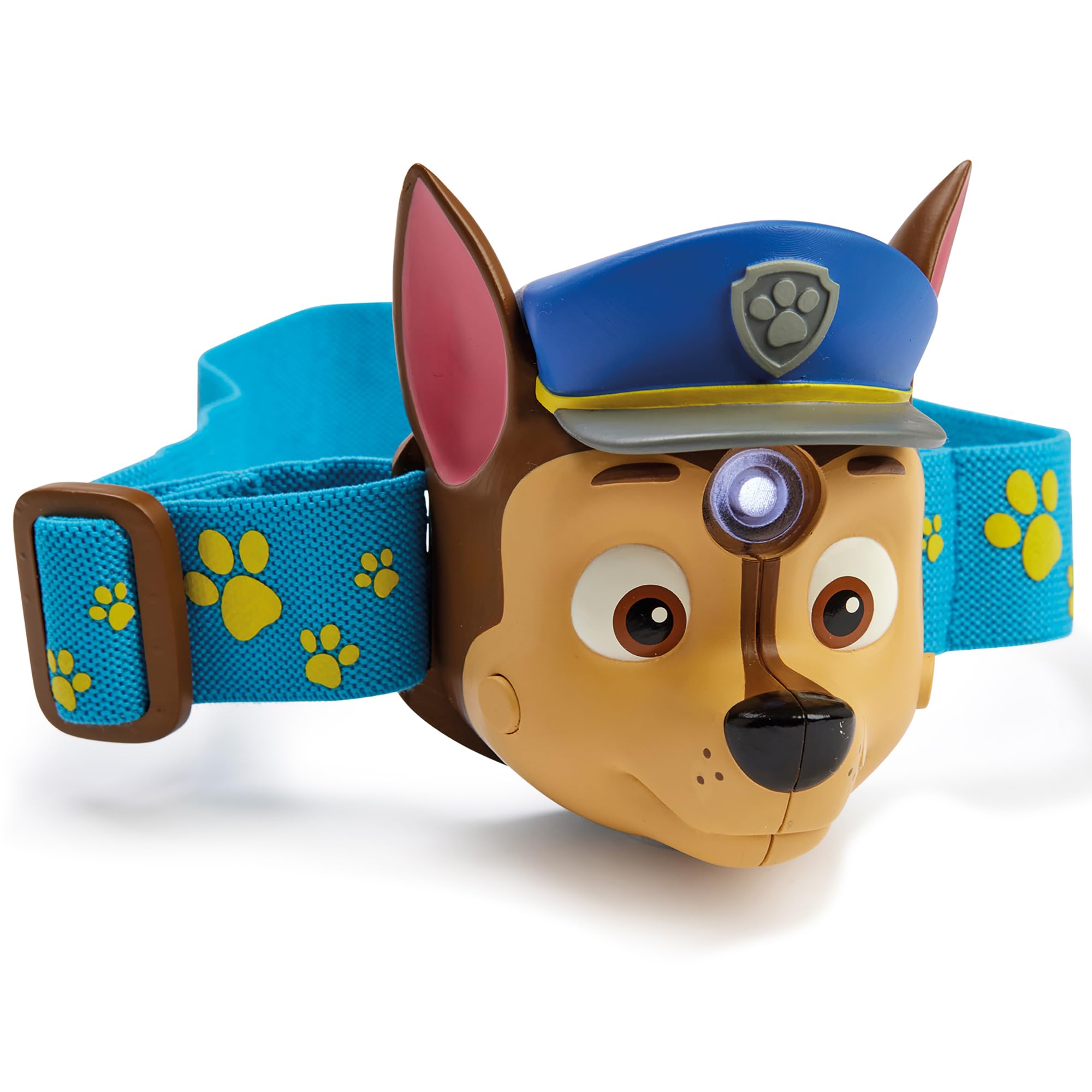 PAW Patrol Kids Head Torch Chase with Siren Sound – LED Headlamp for Children, Adjustable Strap, Light & Sound Toy, Hands-Free Torch for Camping, Night Reading & Outdoor Play