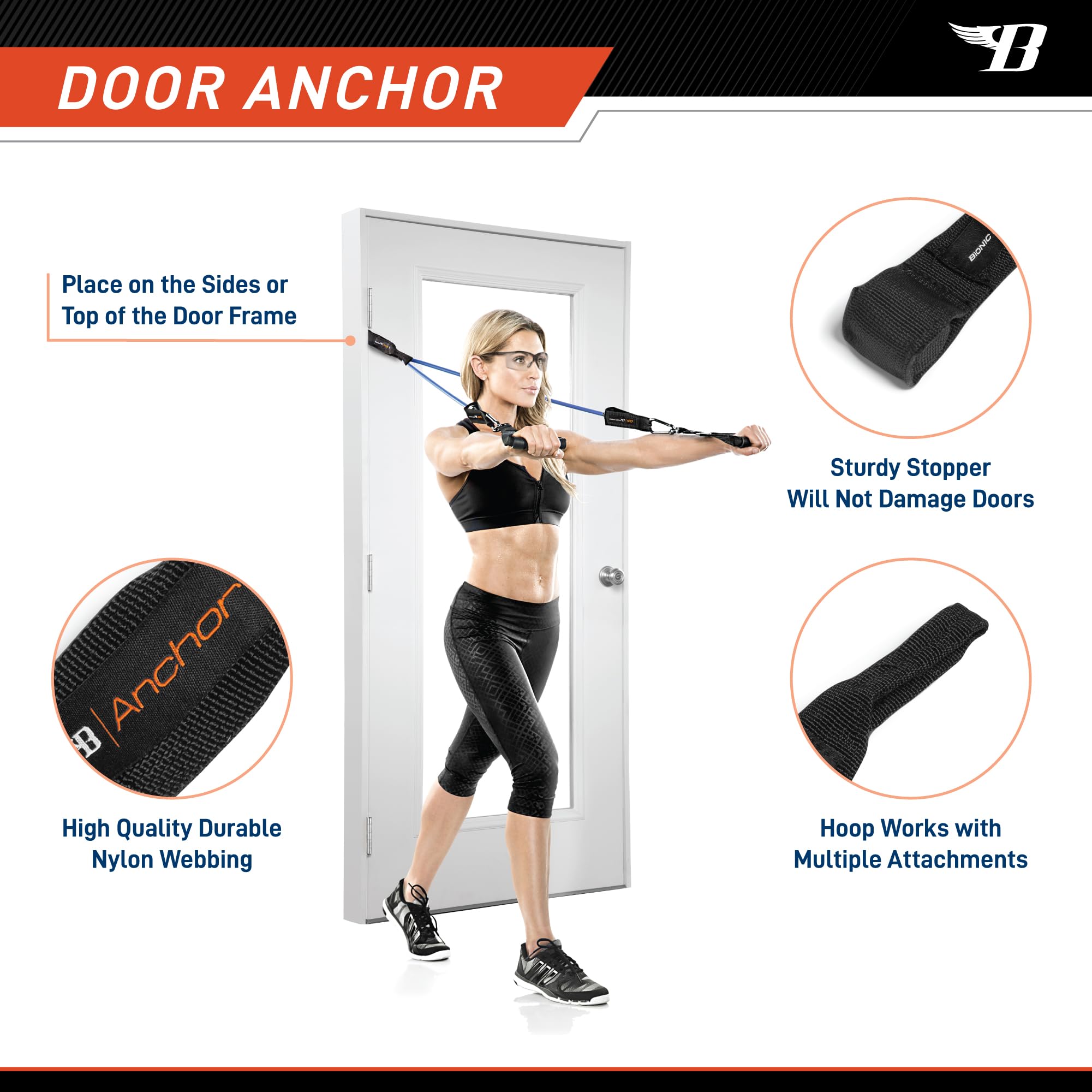 BIONIC BODY 36 Inches Light Weight Resistance Training Straight Bar – Fits All Resistance Bands/Accessories with Carabiners BBEB-020
