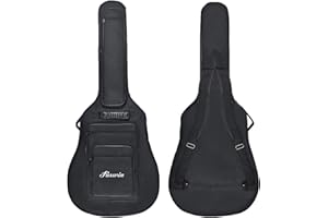 Faswin 41 Inch Acoustic Guitar Padded Gig Bag with 6 Pockets, Pick Sampler and Guitar Strap