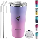 SIMPLE DRINK 20Oz Insulated Tumbler With Straw And Lid,Stainless Steel Straws for Tumbler,Double Wall Vacuum Travel Mug,Spill Proof Tumble, Travel Cup for Iced Coffee,Pink Tumbler