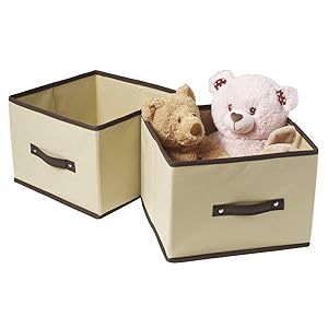 Ziz Home Foldable Cube Storage Bin 11.2"x10.6"x7.9" (Set of 2 Shelf Cubes) Fabric Organizer | Anti Mold Closet Shelves Bins Packaging Containers for Nursery/Home/Office - Ideal for Storing Anything!