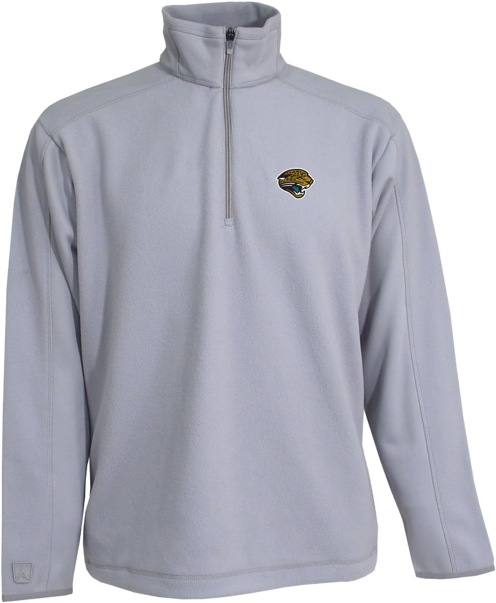 NFL Men's Jacksonville Jaguars 3/4 Zip Fleece Pullover (Silver, XXX