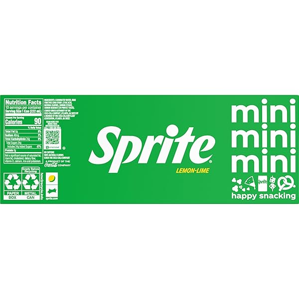 SPRITE LEMON LIME SODA SOFT DRINKS, 7.5 FL OZ, 10 PACK,CANS