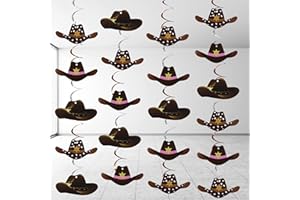 21 Pack Western Cowboy Party Decorations West Cowboy Themed Party Hanging Swirls Wild West Ceiling Streamers for Adults Cowgi