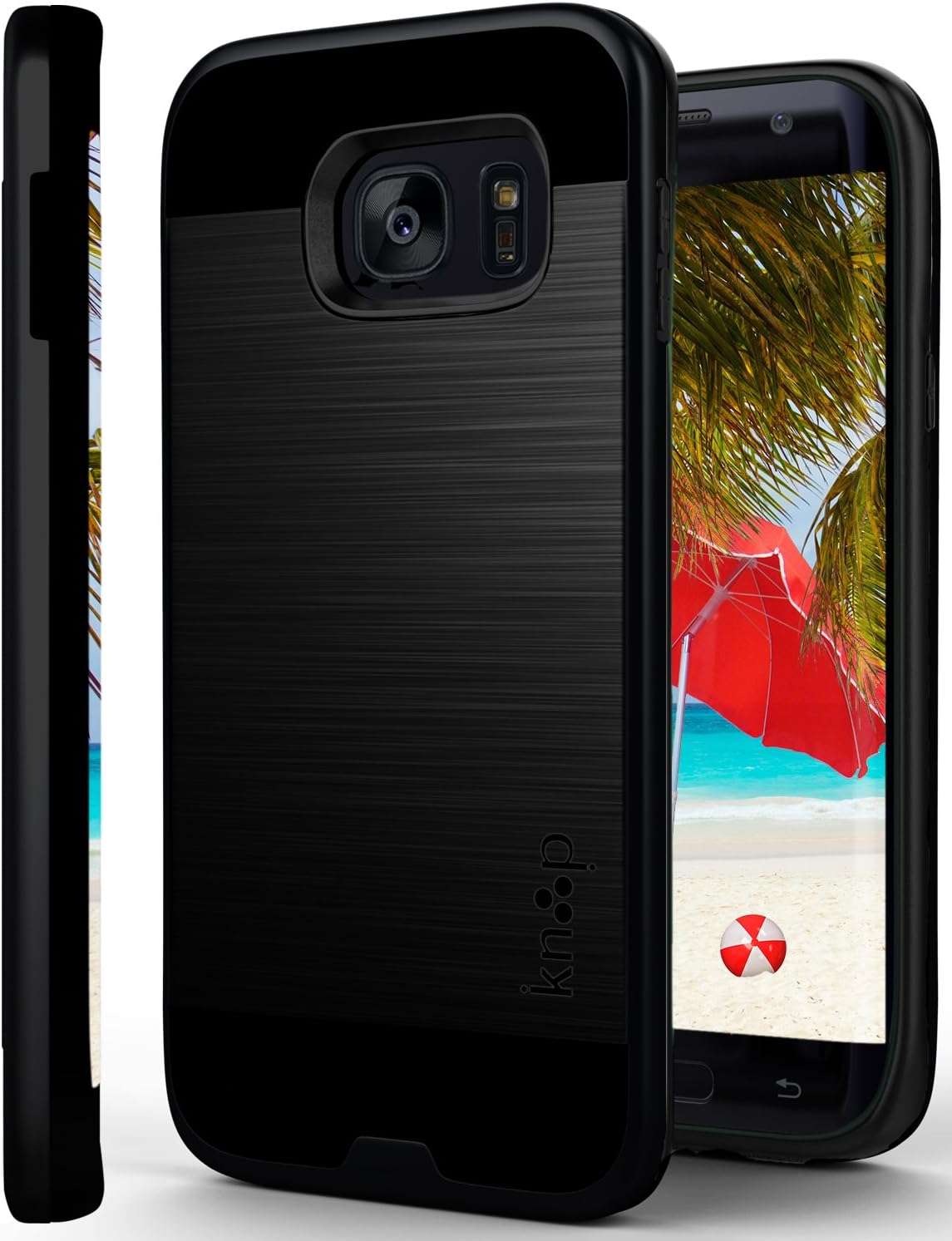 Galaxy S7 Edge Case Black, Beautifully Protected by Knooop. Stylish Advanced Protection Cell Phone Covers - Improved Shock Absorption - Ultra Slim