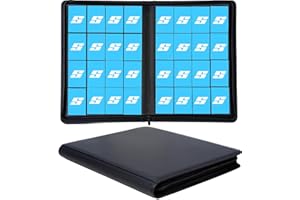 SUPERAIMI 16 Pocket Card Binder, Ringless Zip Trading Card Binder, 1000+ Double Sided Pocket PU Collection Binder, Collector Album, Card Folder for MTG, TCG, Sports Cards