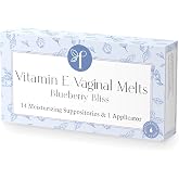 Femallay Organic Vaginal Melts &ndash; Blueberry &ndash; Moisturizes and Refreshes &ndash; 14 Count + Applicator