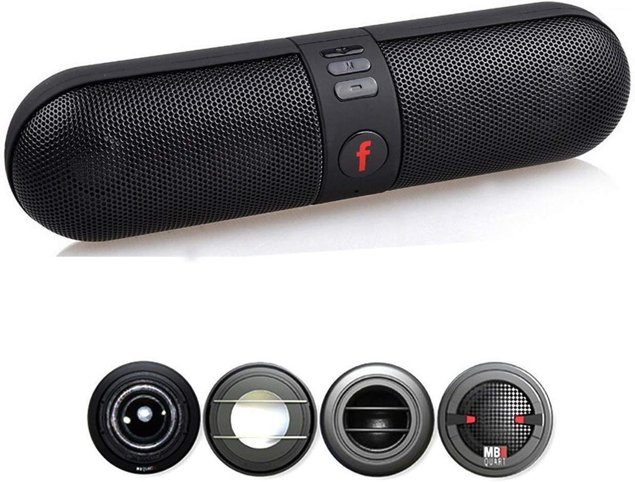 KITRONICS Portable Wireless Bluetooth Speaker with Built-in Microphone and HD Voice for Android, Smartphones, iPhone and Laptop/PC (Black)