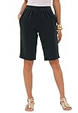 Roamans Women's Plus Size Soft Knit Bermuda Shorts