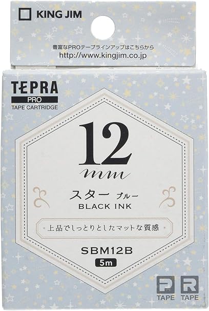 Amazon キングジム テプラpro テープカートリッジ マットラベル 模様 12mm スター ブルー Sbm12b 文房具 オフィス用品 文房具 オフィス用品