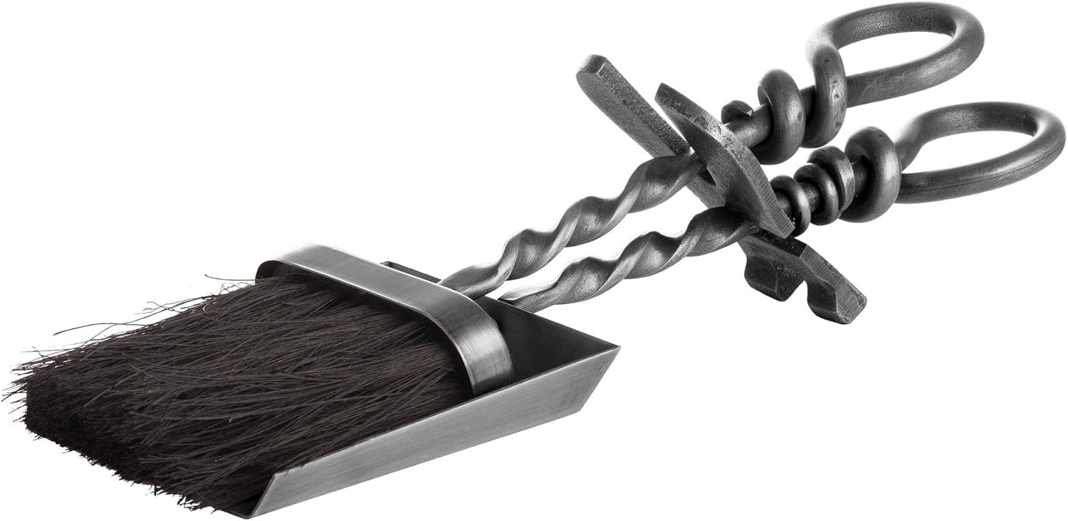 Maisonica Silver Hearth Companion Set de cepillo para chimenea, pala