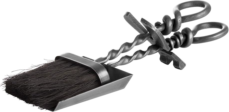 Maisonica Silver Hearth Companion Set de cepillo para chimenea, pala