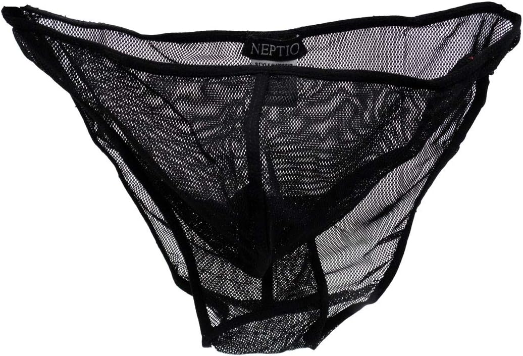 NEPTIO Men's Net Bikini Underwear, Neo Mesh See Through Brief