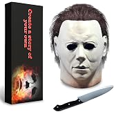 MKHFUW Halloween Mask for Adult With Classic Knife Realistic Horror Mask | Recreating the Classic Look,Horror Mask for Halloween Cosplay Party
