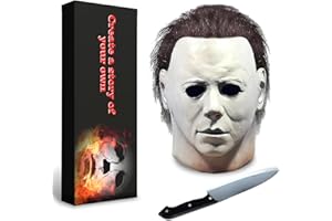 MKHFUW Halloween Mask for Adult With Classic Knife Realistic Horror Mask Scary Halloween Cosplay Mask