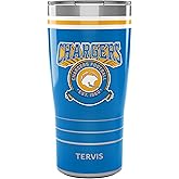 Tervis Traveler NFL Los Angeles Chargers - Vintage Triple Insulated Tumbler Travel Cup Keeps Drinks Cold & Hot, 20oz, Stainless Steel