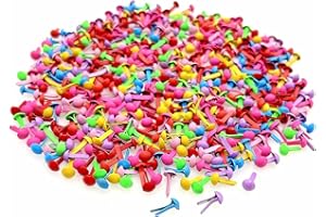 JZK Lot de 500 mini attaches parisiennes multicolores de 4 mm pour travaux manuels, petits attaches parisiennes rondes en mét