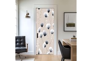 Door Stickers Peel and Stick Door Decal Elegant Farmhouse Vintage Floral Nature Themed Daisy Geometric Removable Mural Wallpa