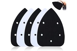 LEONTOOL 5 Pack Mouse Detail Sanding Interface Pad Hook and Loop, Triangle Sanding Pads with 5 Holes Foam Interface, 140mm(5.