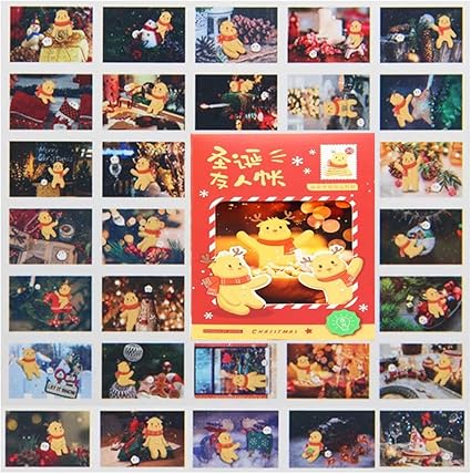 Amazon Mr Paper クリスマス ポストカード 可愛いい クラシック Ins風 夜光 金箔装飾 レーザー はがき グリーティングカード メッセージカード 人気柄30種 各1枚 計30枚セット 誕の友人帳 文房具 オフィス用品 文房具 オフィス用品